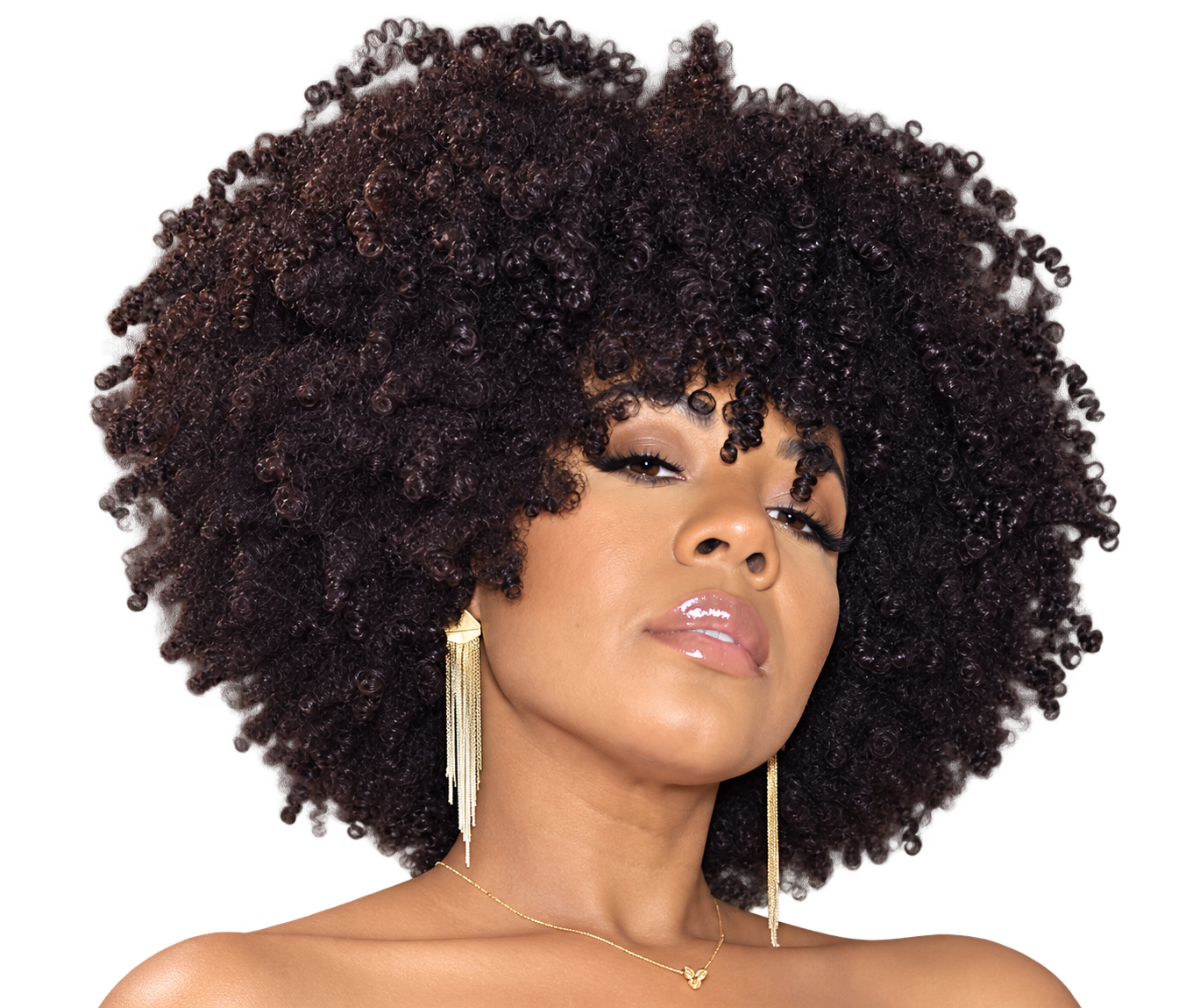 Karina Díaz with her natural curly hair